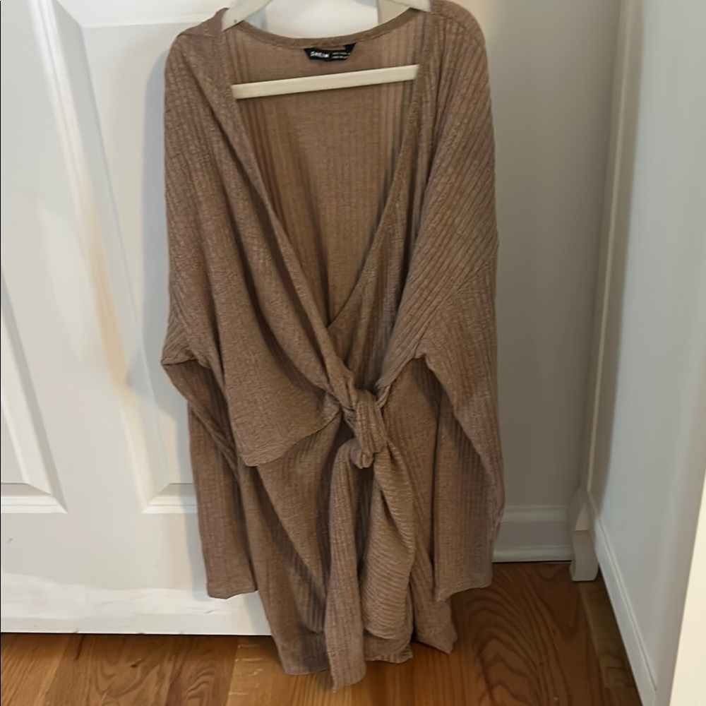 Beige Ribbed Knit Sweater SHEIN  brand new tags removed